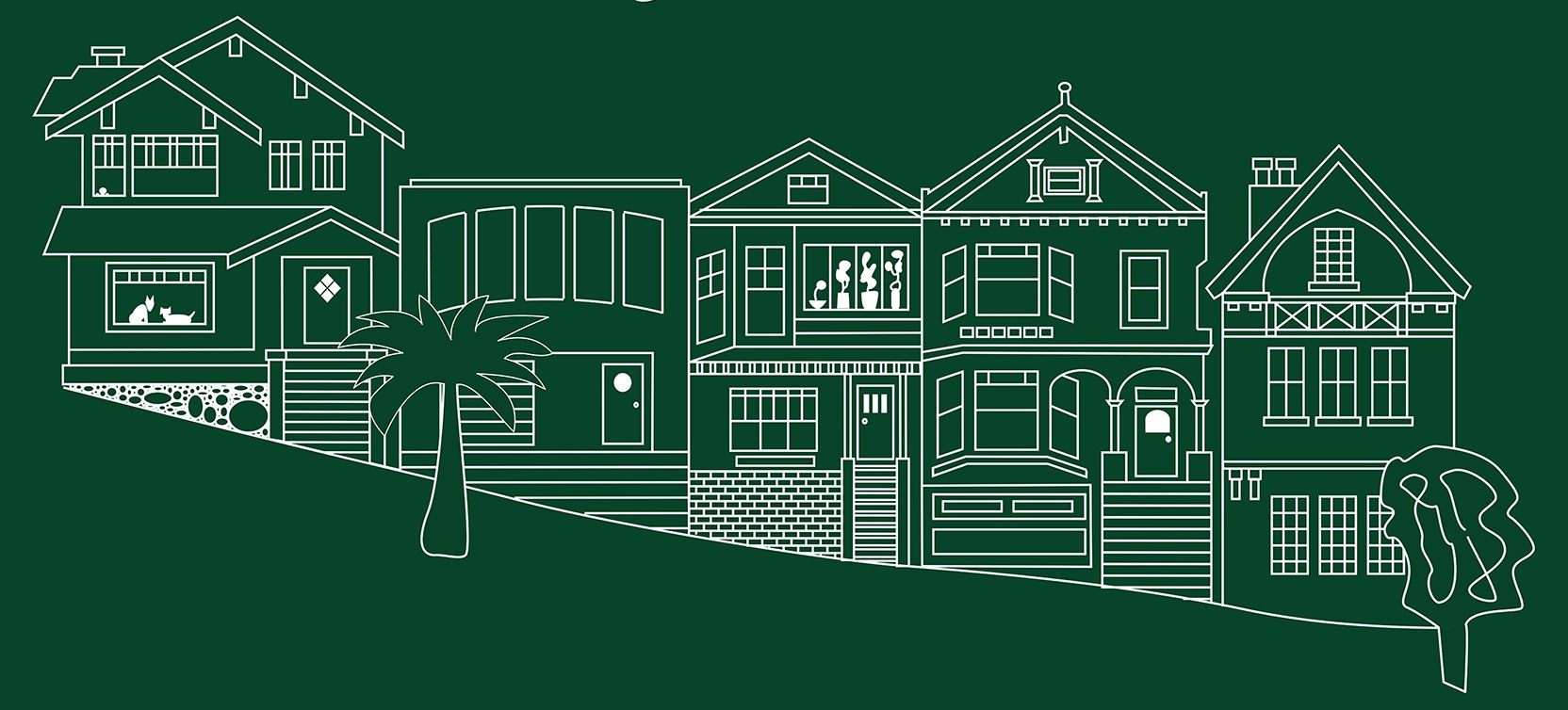 Friends of Noe Valley green color poster Sketch